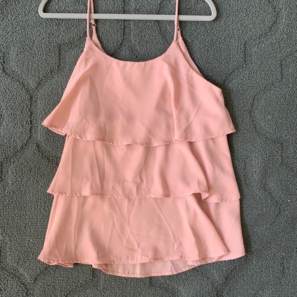 Pink lily flowy pink tank. Size M